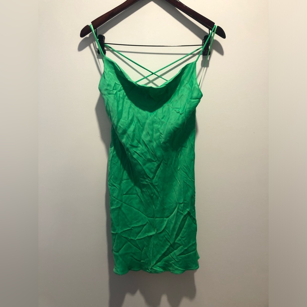 Green Strappy Slip Tank dress